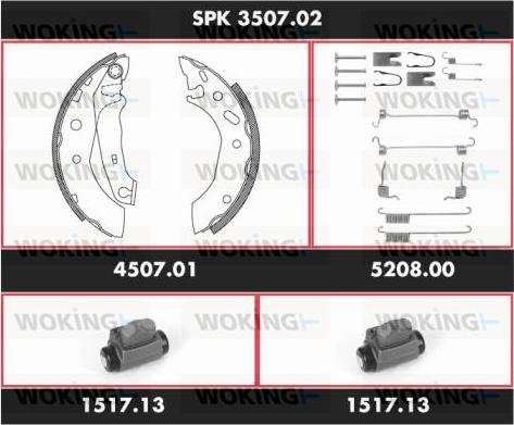 Woking SPK 3507.02 - Brake Shoe Set autospares.lv