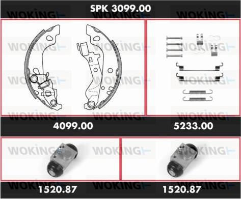 Woking SPK 3099.00 - Brake Shoe Set autospares.lv