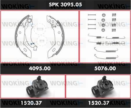 Woking SPK 3095.05 - Brake Shoe Set autospares.lv