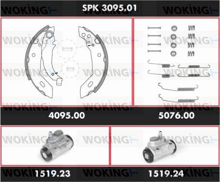 Woking SPK 3095.01 - Brake Shoe Set autospares.lv