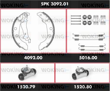 Woking SPK 3092.01 - Brake Shoe Set autospares.lv