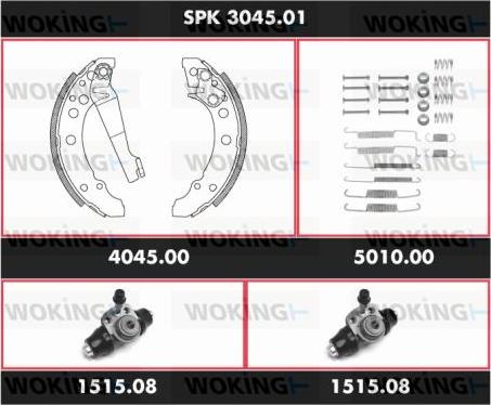 Woking SPK 3045.01 - Brake Shoe Set autospares.lv