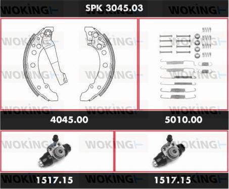 Woking SPK 3045.03 - Brake Shoe Set autospares.lv