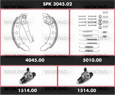 Woking SPK 3045.02 - Brake Shoe Set autospares.lv