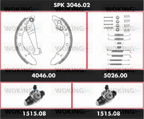 Woking SPK 3046.02 - Brake Shoe Set autospares.lv