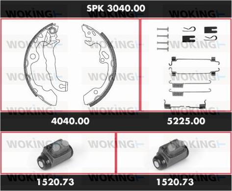 Woking SPK 3040.00 - Brake Shoe Set autospares.lv