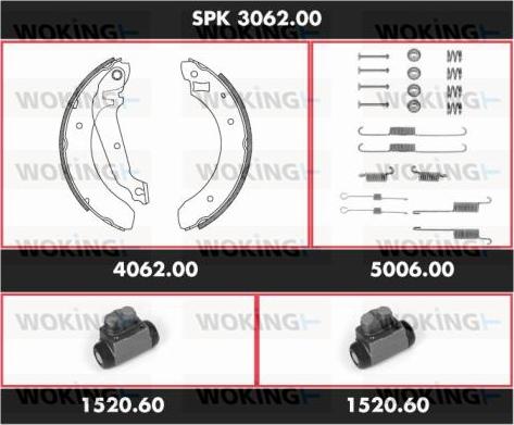 Woking SPK 3062.00 - Brake Shoe Set autospares.lv