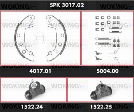 Woking SPK 3017.02 - Brake Shoe Set autospares.lv