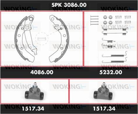 Woking SPK 3086.00 - Brake Shoe Set autospares.lv