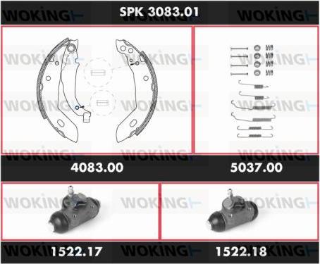 Woking SPK 3083.01 - Brake Shoe Set autospares.lv