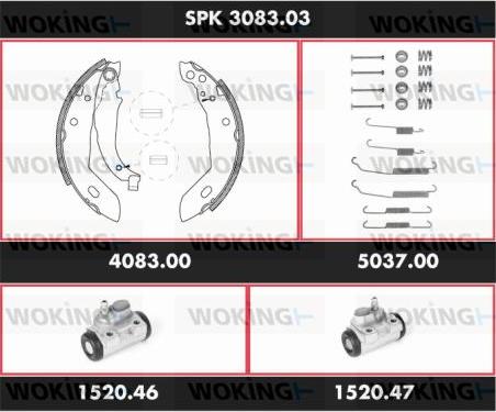 Woking SPK 3083.03 - Brake Shoe Set autospares.lv