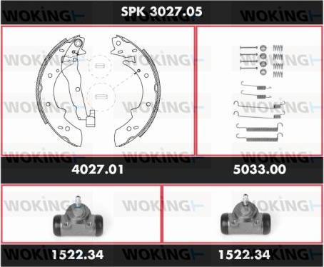 Woking SPK 3027.05 - Brake Shoe Set autospares.lv