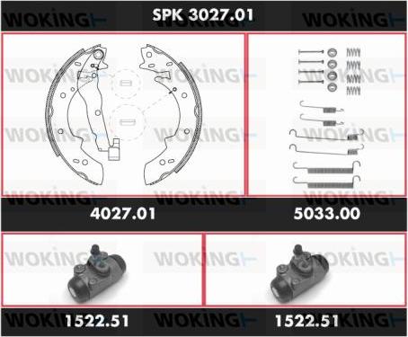 Woking SPK 3027.01 - Brake Shoe Set autospares.lv