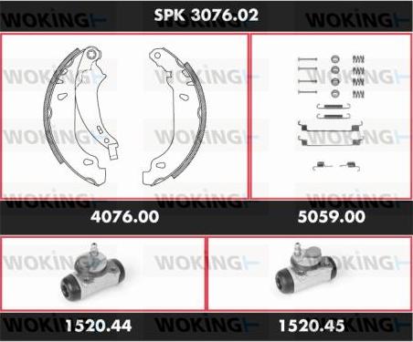 Woking SPK 3076.02 - Brake Shoe Set autospares.lv