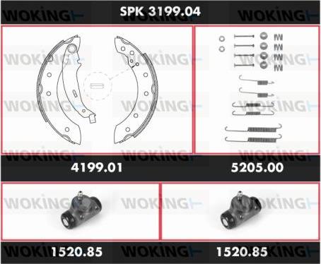 Woking SPK 3199.04 - Brake Shoe Set autospares.lv