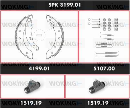 Woking SPK 3199.01 - Brake Shoe Set autospares.lv