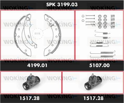Woking SPK 3199.03 - Brake Shoe Set autospares.lv