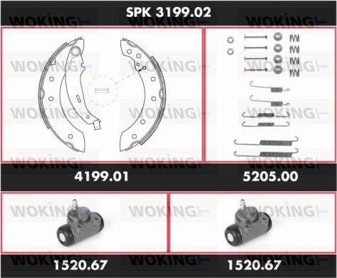 Woking SPK 3199.02 - Brake Shoe Set autospares.lv