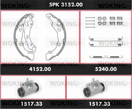 Woking SPK 3152.00 - Brake Shoe Set autospares.lv