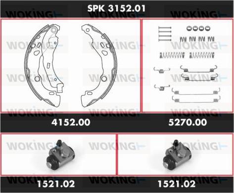 Woking SPK 3152.01 - Brake Shoe Set autospares.lv