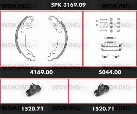 Woking SPK 3169.09 - Brake Shoe Set autospares.lv