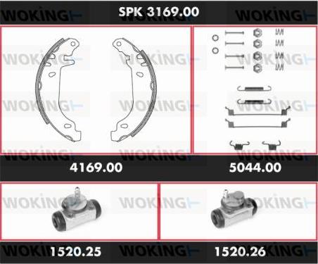 Woking SPK 3169.00 - Brake Shoe Set autospares.lv