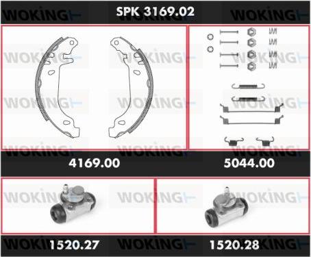 Woking SPK 3169.02 - Brake Shoe Set autospares.lv