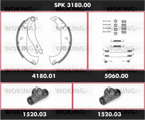 Woking SPK 3180.00 - Brake Shoe Set autospares.lv