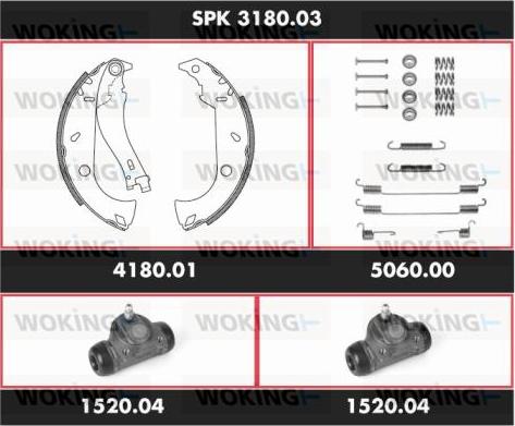 Woking SPK 3180.03 - Brake Shoe Set autospares.lv