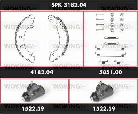 Woking SPK 3182.04 - Brake Shoe Set autospares.lv