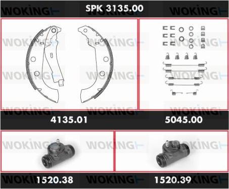 Woking SPK 3135.00 - Brake Shoe Set autospares.lv