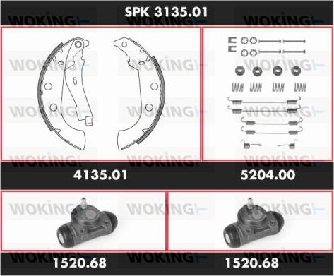 Woking SPK 3135.01 - Brake Shoe Set autospares.lv