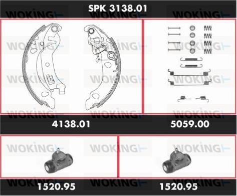 Woking SPK 3138.01 - Brake Shoe Set autospares.lv