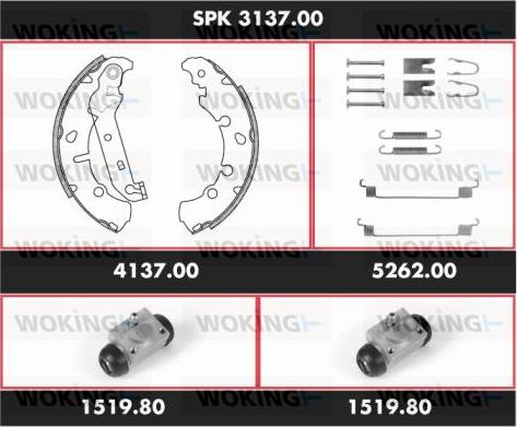 Woking SPK 3137.00 - Brake Shoe Set autospares.lv