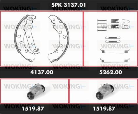 Woking SPK 3137.01 - Brake Shoe Set autospares.lv