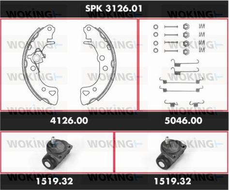 Woking SPK 3126.01 - Brake Shoe Set autospares.lv