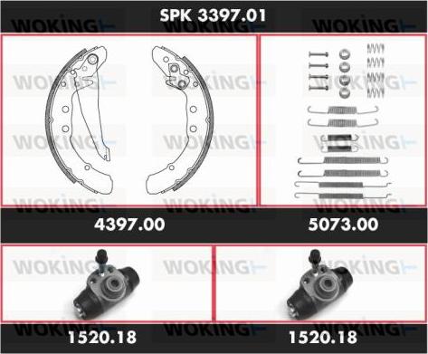 Woking SPK 3397.01 - Brake Shoe Set autospares.lv