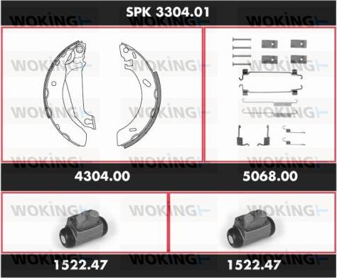 Woking SPK 3304.01 - Brake Shoe Set autospares.lv