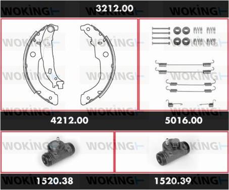 Woking SPK 3212.00 - Brake Shoe Set autospares.lv