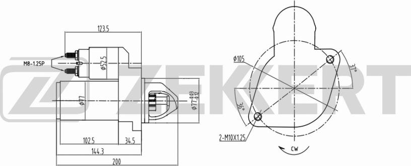 Zekkert AN-1003 - Starter autospares.lv