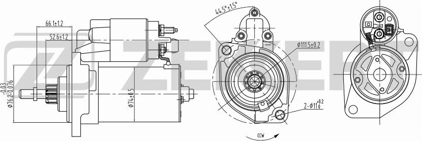 Zekkert AN-1014 - Starter autospares.lv