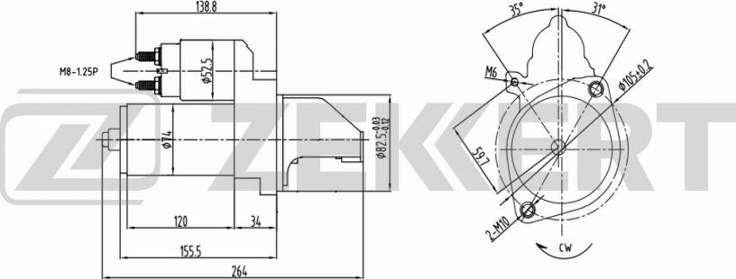 Zekkert AN-1022 - Starter autospares.lv