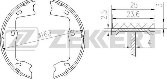 Zekkert BK-4449 - Brake Shoe Set autospares.lv