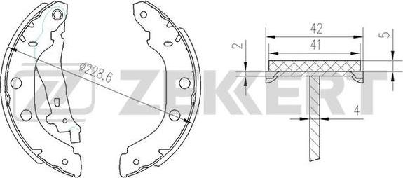 Zekkert BK-4445 - Brake Shoe Set autospares.lv