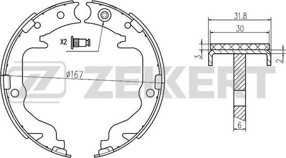 Zekkert BK-4438 - Brake Shoe Set autospares.lv