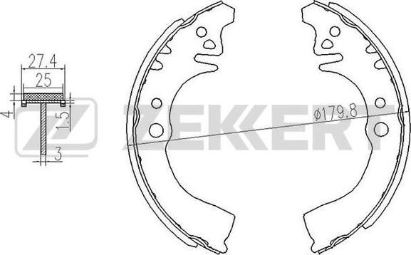 Zekkert BK-4099 - Brake Shoe Set autospares.lv