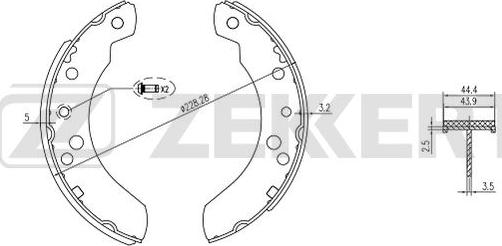 Zekkert BK-4001 - Brake Shoe Set autospares.lv