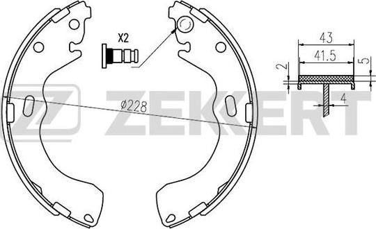 Zekkert BK-4025 - Brake Shoe Set autospares.lv