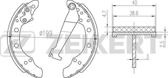 Zekkert BK-4075 - Brake Shoe Set autospares.lv