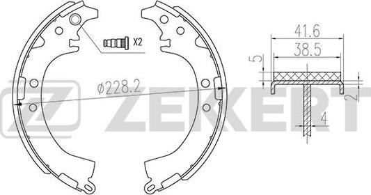 Zekkert BK-4077 - Brake Shoe Set autospares.lv